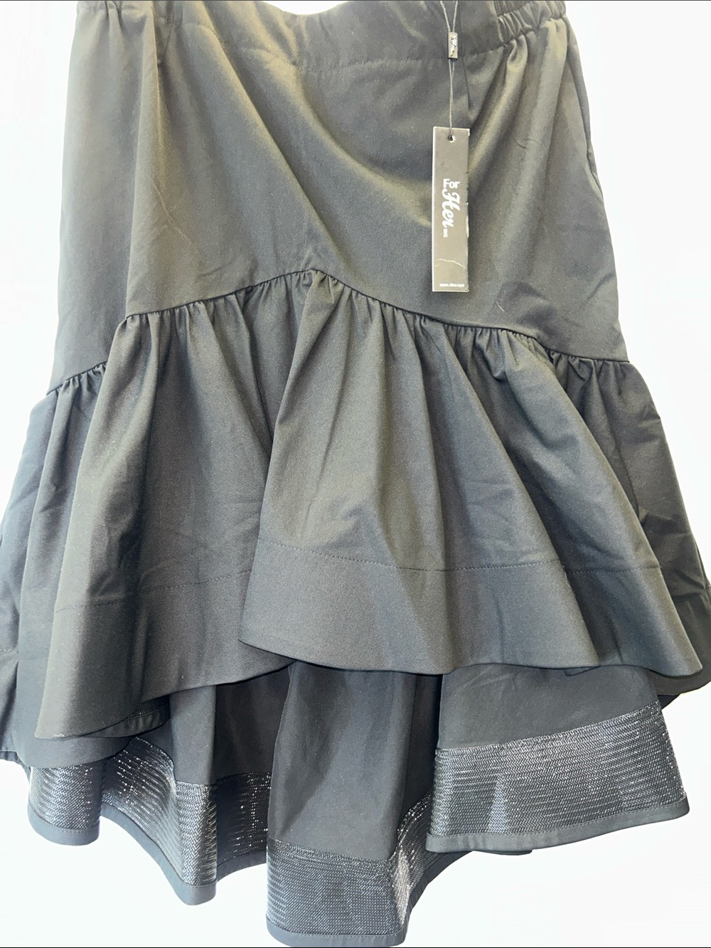 Black High-Low Ruffle Skirt - Picture 2 of 5